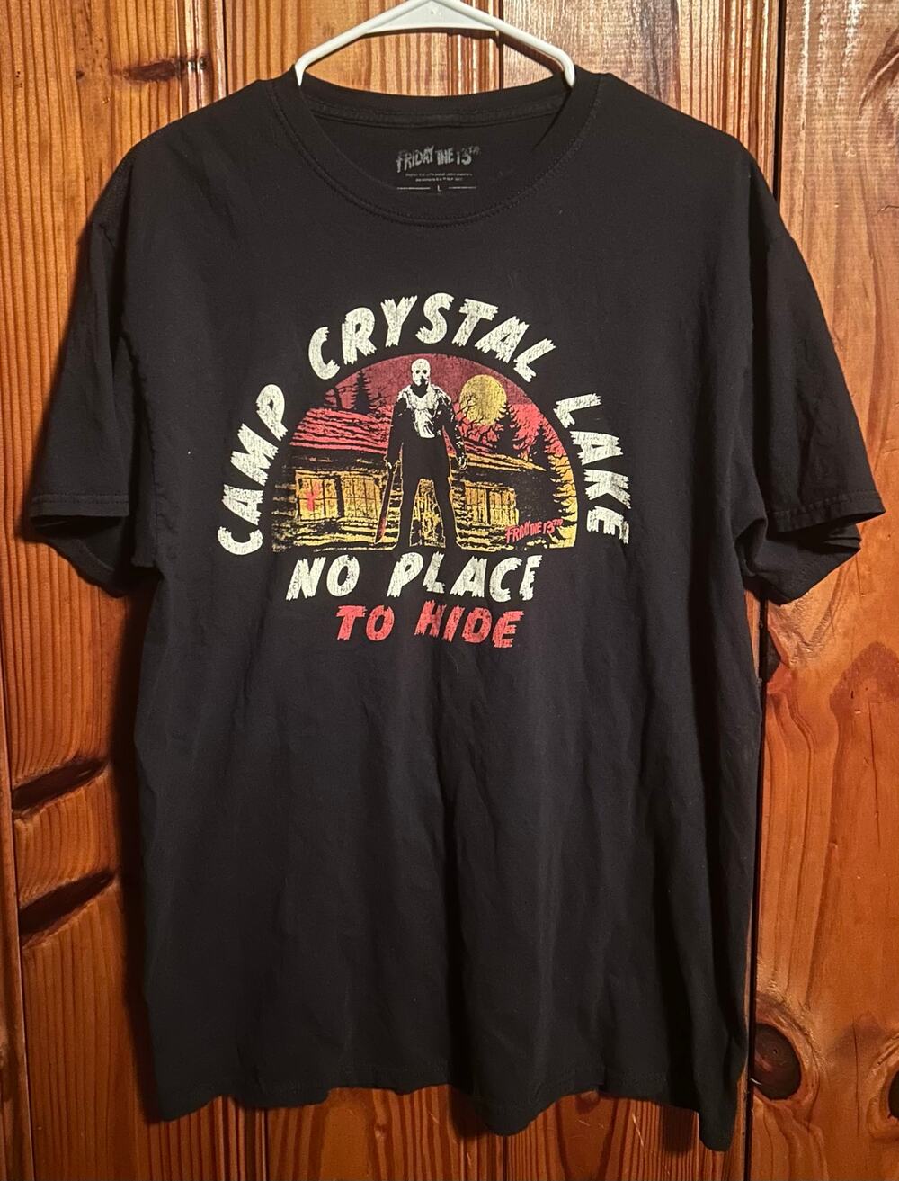 Mens Friday the 13th camp crystal lake graphic tee size large